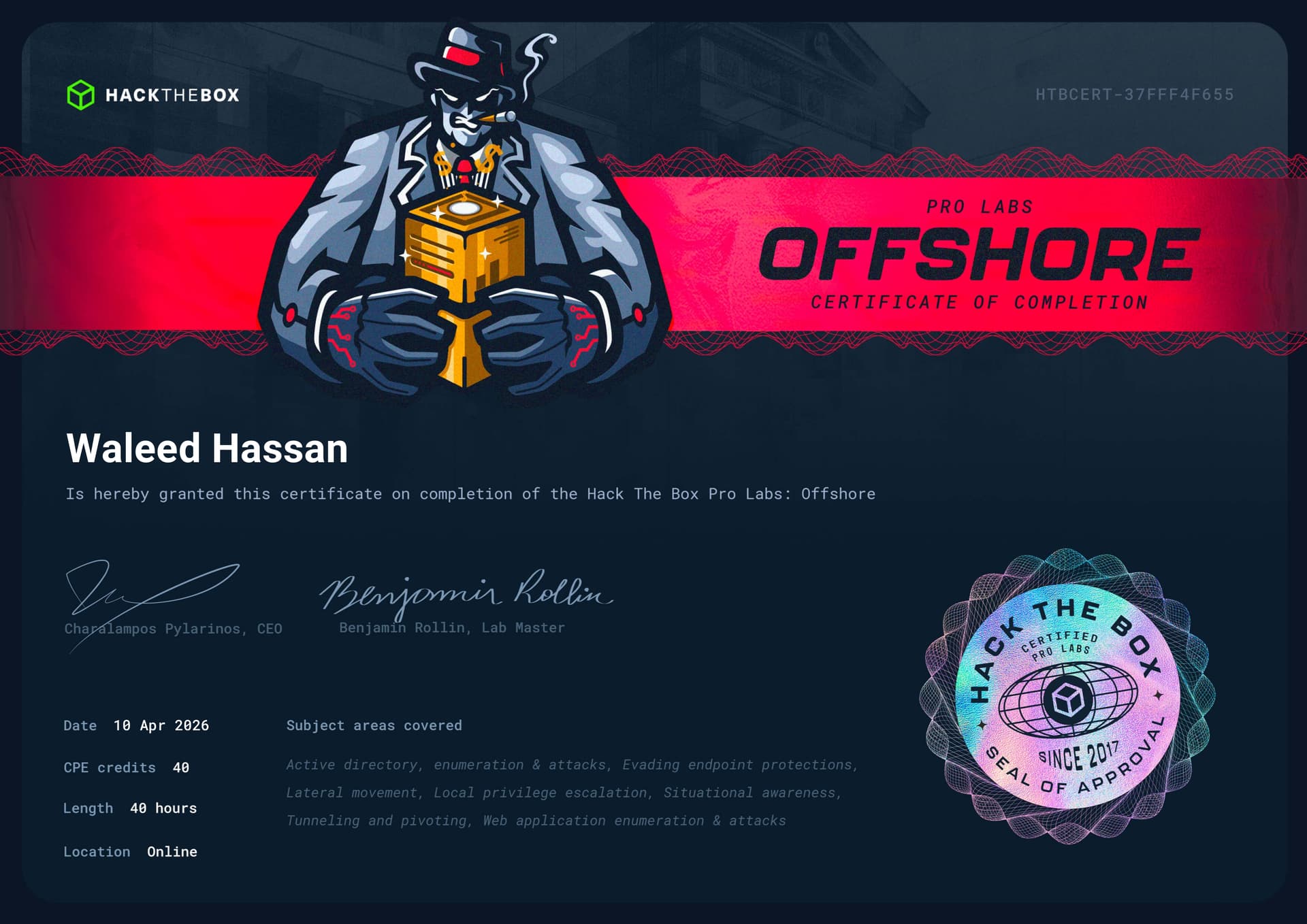Offshore Certificate